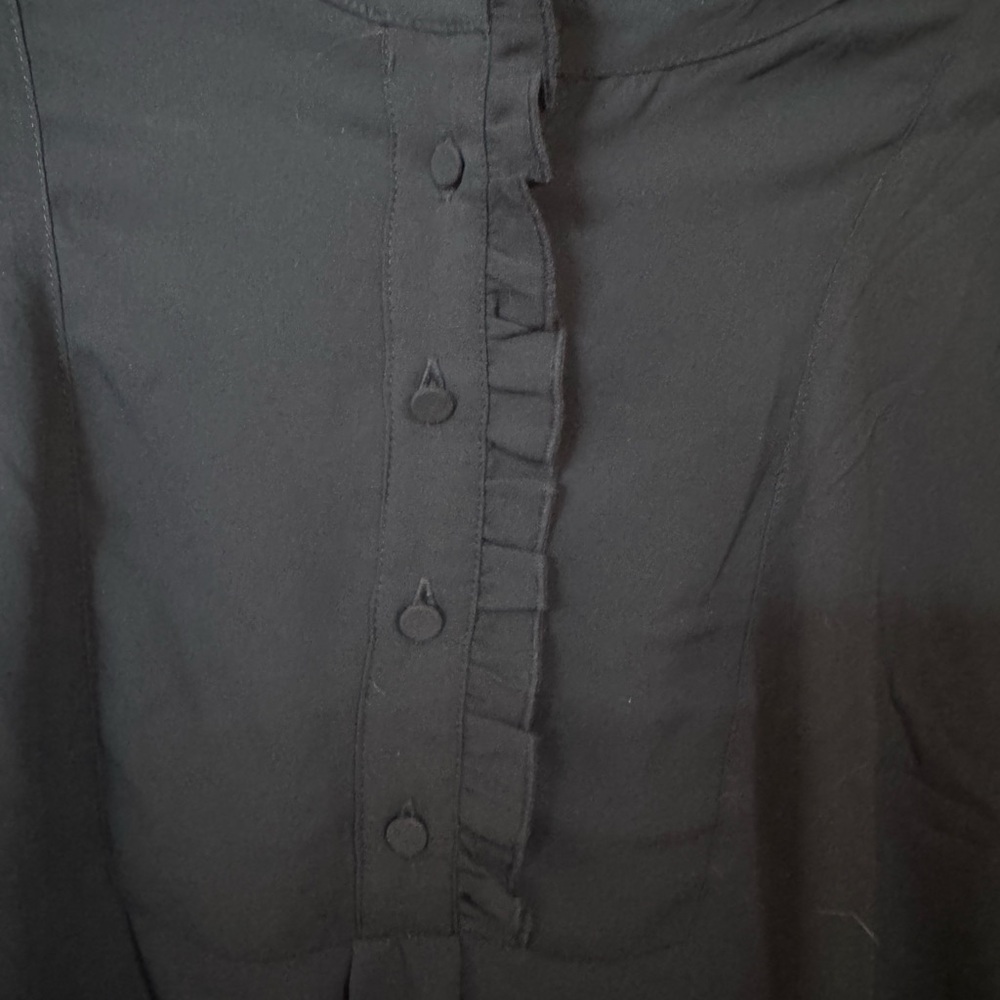 Crew Black Ruffle Blouse – Size 14 | Quiet Luxury, Feminine Detail - Picture 5 of 9